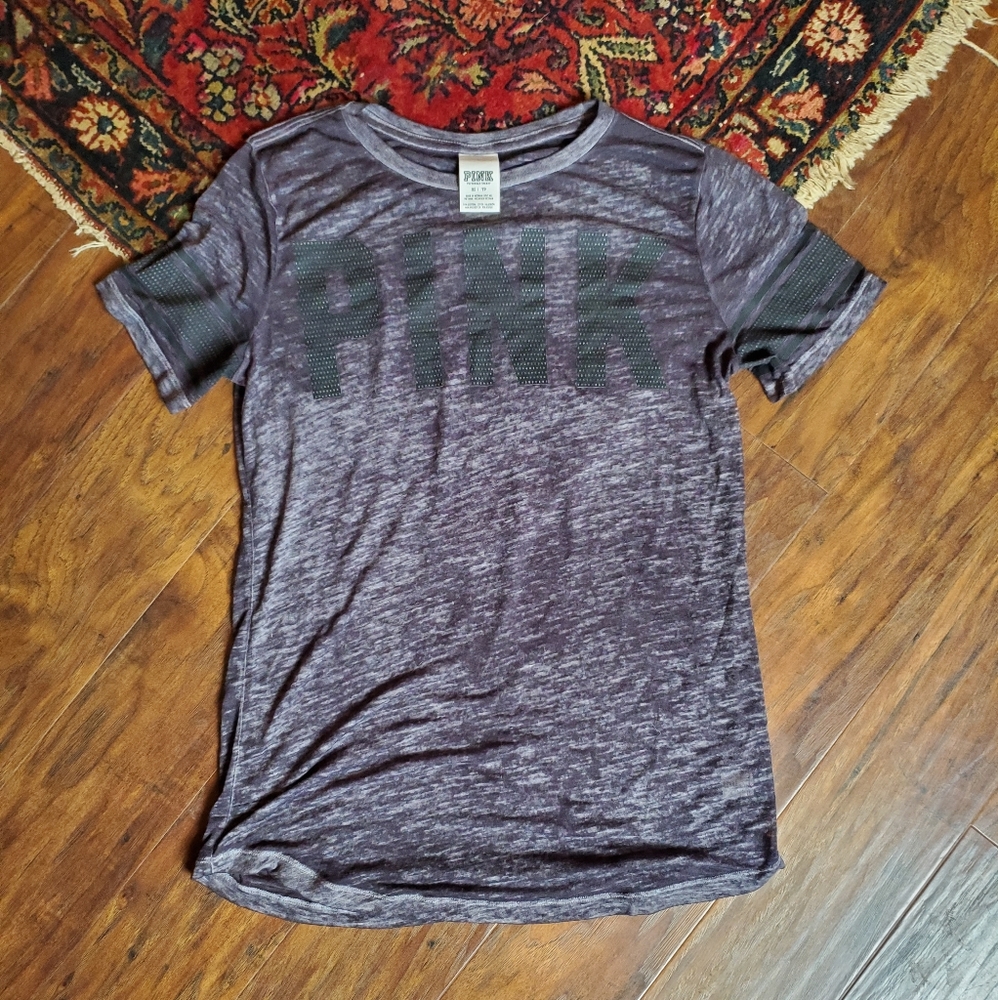 NWOT PINK Sheer Black T-shirt XS